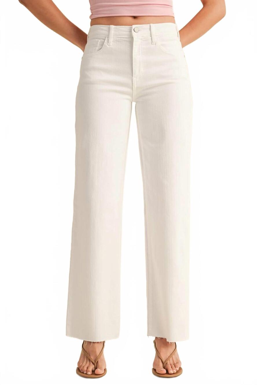 NEW JUST BLACK DENIM slim palazzo scissor cut jean in white